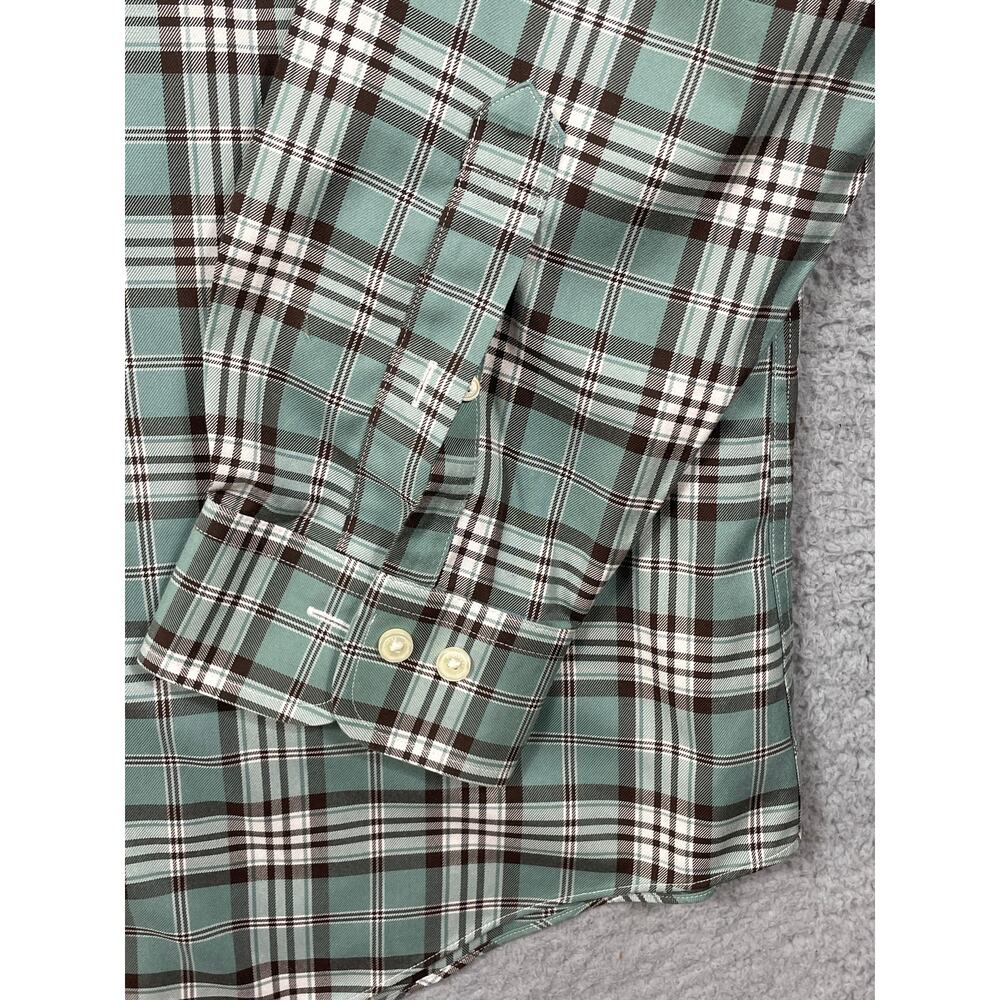 Brooks Brothers Mens Size XL Regent Green Plaid Long Sleeve Button Up Shirt - Picture 10 of 12